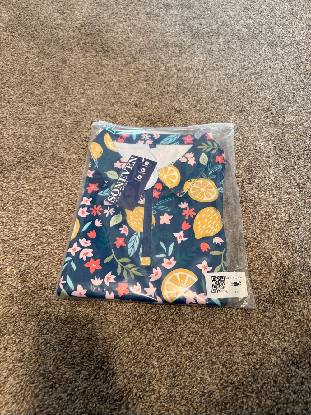 Navy Lemon Print Golf Sleeveless Top